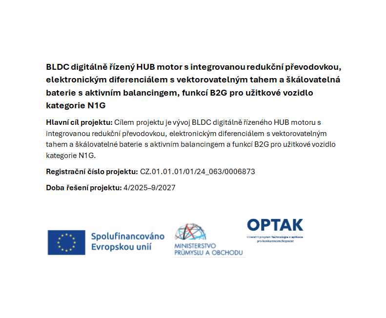 BLDC digitálně řízený HUB motor