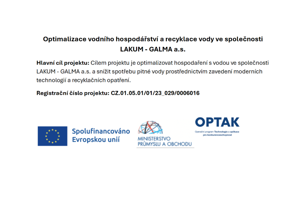 Optimalizace vodního hospodářství a recyklace vody ve společnosti LAKUM - GALMA a.s.